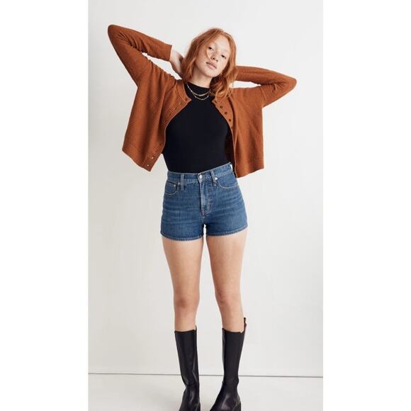 Sold Out! Ladies Size XS Madewell Brampton Crop Cardigan Sweater Warm Coffee - Picture 1 of 7